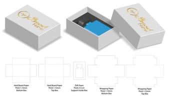 Box Verpackung gestanzte Vorlage Design. 3D-Modell vektor