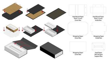 Box Verpackung gestanzte Vorlage Design. 3D-Modell vektor