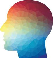 färgad vektor silhuett av en mänsklig huvud