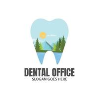draussen Dental Logo Vorlage Design vektor