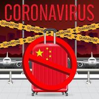 China wird heruntergefahren, um die Coronavirus-Quarantäne einzudämmen und die Reise nach China einzuschränken vektor