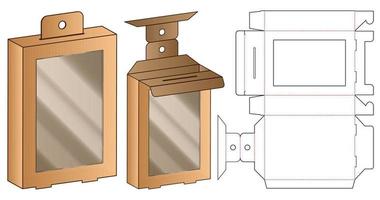 Box Verpackung gestanzte Vorlage Design. 3D-Modell vektor