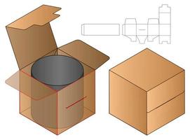 Box Verpackung gestanzte Vorlage Design. 3D-Modell vektor