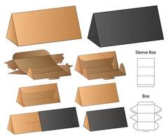 låda förpackning stansad mall design. 3d mock-up vektor