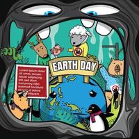 Illustration von Erde Tag. Sozial Mitteilungen zu Pflege zum das Umfeld. Erde Tag Plakate vektor