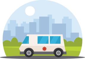vektor bild av ett ambulans fordon på de väg