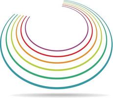 farbig halbkreisförmig Linien zum Logo Design vektor