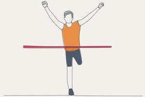 Färg illustration av en löpning idrottare nå de Avsluta vektor