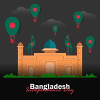 vektor av självständighetsdagen med Bangladesh flaggor.