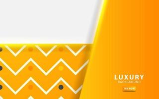 Luxus abstrakt Gelb Hintergrund Banner Design mit Gold Linie. Überlappung Schichten mit Papier Wirkung. Digital Vorlage. vektor