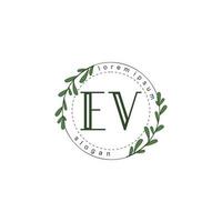 ev Initiale Schönheit Blumen- Logo Vorlage vektor