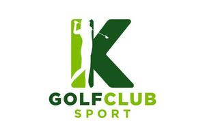 Vektor Initialen Brief k mit Golf kreativ geometrisch modern Logo Design.