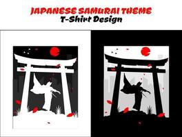 städtisch weiblich Samurai, Silhouette Japan Samurai Vektor zum Design t Hemd Konzept, Silhouette Samurai, japanisch T-Shirt Design, Silhouette zum ein japanisch Thema