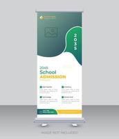 Eintritt öffnen rollen oben Banner Design Vorlage oder standee x Banner Layout Vorlage vektor