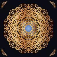 Luxus Mandala Design mit golden Ornamente auf schwarz Hintergrund Titel zum islamisch Design vektor