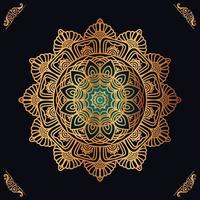 Luxus Mandala Design mit golden Ornamente auf schwarz Hintergrund Titel zum islamisch Design vektor