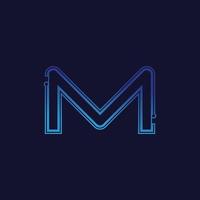 brev m tech logotyp design vektor