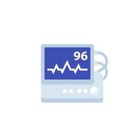 EKG, Herzfrequenzmesser Vektor flache Ikone