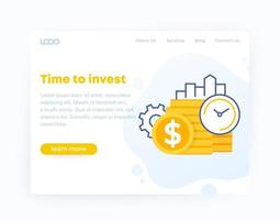 Investieren Website Template Design, Vektor