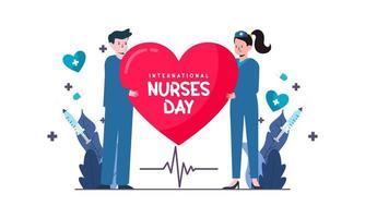 platt internationell sjuksköterskor dag illustration vektor