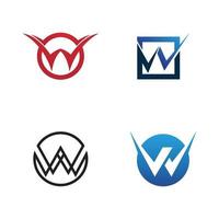 w Brief Logo Vorlage vektor