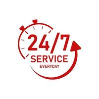 24x7 service varje dag vektor design