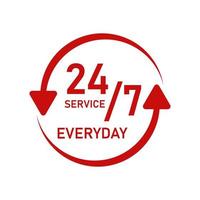 24x7 service varje dag vektor design