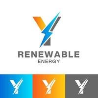 y Brief verlängerbar Energie Logo Design vektor