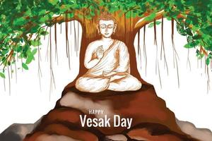 Illustration zum Buddha Purnima oder vesak Tag Karte Hintergrund vektor