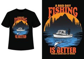 en dålig dag fiske t-shirt design vektor