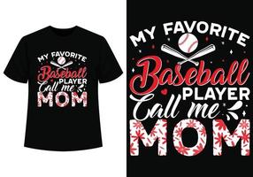 Baseball Spieler Anruf mich Mama T-Shirt vektor