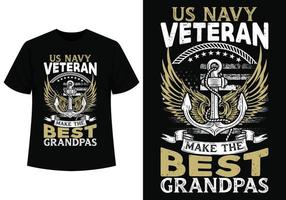 oss Marin morfar veteran- t-shirt design vektor