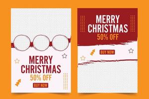 jul inbjudan skriva ut folder och försäljning PR affisch mall vektor