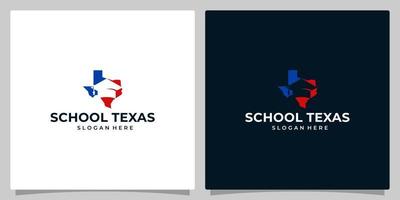 Texas Zustand Karte Logo Design Vorlage mit Hochschule, Absolvent, Campus, Bildung Grafik Design Illustration. Symbol, Symbol, kreativ. vektor