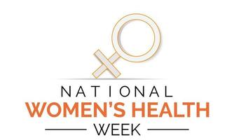 National Damen Gesundheit Woche beginnt jeder Jahr auf Mutter Tag zu ermutigen Frauen zu machen ihr Gesundheit und Wellness Vorlage zum Hintergrund, Banner, Karte, Poster. vektor