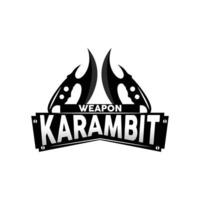 kerambit Logo, Indonesien Kampf Waffe Vektor, Ninja Kampf Werkzeug einfach Design, Vorlage Illustration Symbol Symbol vektor