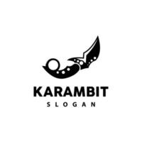 kerambit logotyp, indonesien stridande vapen vektor, ninja stridande verktyg enkel design, mall illustration symbol ikon vektor