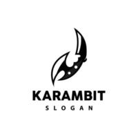 kerambit logotyp, indonesien stridande vapen vektor, ninja stridande verktyg enkel design, mall illustration symbol ikon vektor