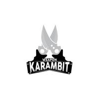 kerambit logotyp, indonesien stridande vapen vektor, ninja stridande verktyg enkel design, mall illustration symbol ikon vektor