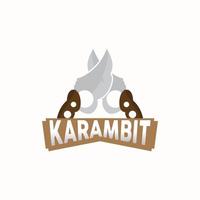 kerambit Logo, Indonesien Kampf Waffe Vektor, Ninja Kampf Werkzeug einfach Design, Vorlage Illustration Symbol Symbol vektor