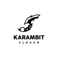 kerambit logotyp, indonesien stridande vapen vektor, ninja stridande verktyg enkel design, mall illustration symbol ikon vektor