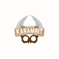 kerambit Logo, Indonesien Kampf Waffe Vektor, Ninja Kampf Werkzeug einfach Design, Vorlage Illustration Symbol Symbol vektor