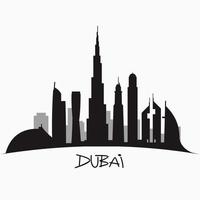 vektor illustration av de stad av dubai i de förenad arab emirater, de symboler av de stad skyskrapor hotell, eleganta grafik.