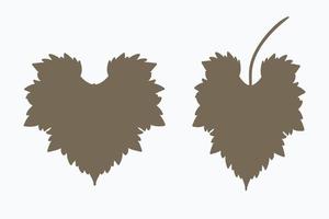 eben Design - - Traube Blätter. Sammlung von Vektor Wein Blätter isoliert auf Weiß Hintergrund.