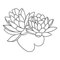 översikt lotus blomma isolerat på vit bakgrund. vektor illustartion