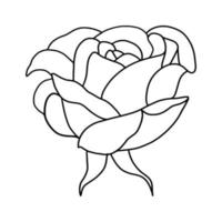 Gliederung Rose isoliert auf Weiß Hintergrund. Vektor illustartion