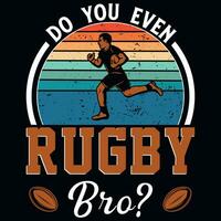 Rugby spielen T-Shirt Design vektor