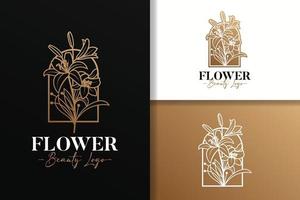 blomma skönhet logotyp design mall vektor