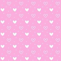 nahtlos Muster Handschrift Weiß Herz auf Rosa Hintergrund Vektor Illustration, süß drucken
