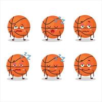 tecknad serie karaktär av korg boll med sömnig uttryck vektor